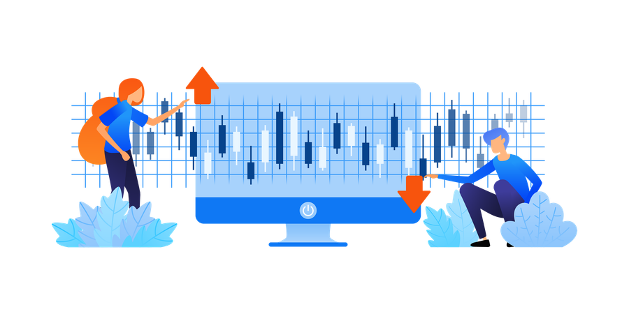 Financial investment buy sell or loss profits is risk in stock forex investment decisions  Illustration