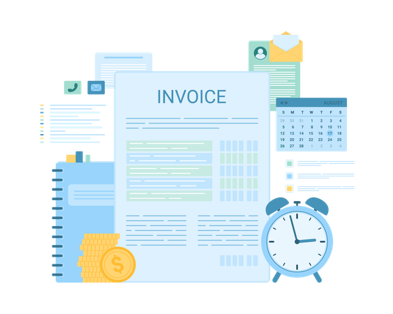Financial Invoice for monthly payment by customer  イラスト