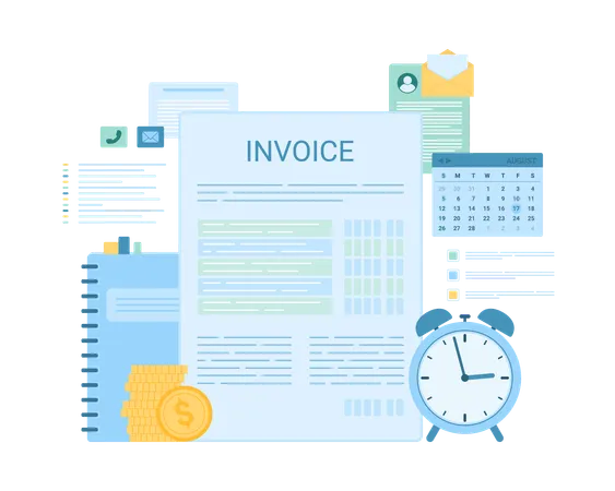 Financial Invoice for monthly payment by customer  Illustration