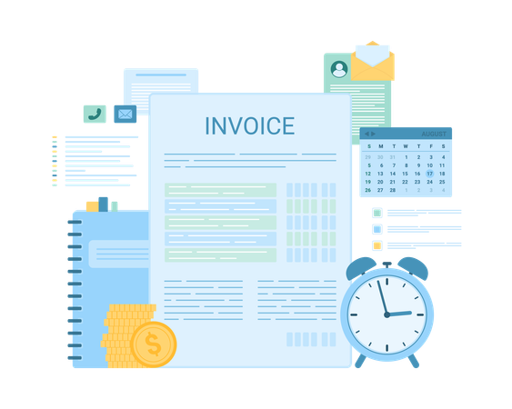 Financial Invoice for monthly payment by customer  Illustration