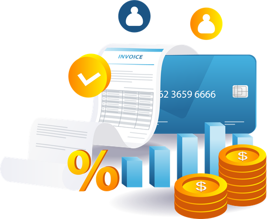 Financial Invoice Report of Business Results  Illustration