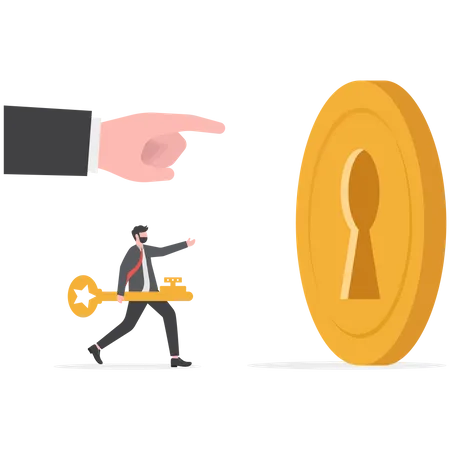 Financial Key Success Unlock Secret Reward For Investment Opportunity Illustration
