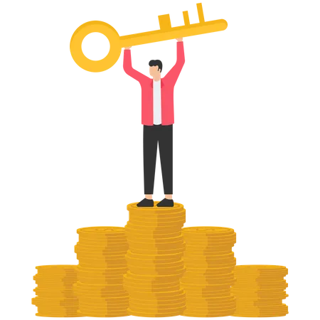 Financial key success  Illustration