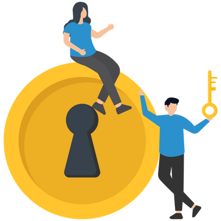 Financial key success  Illustration