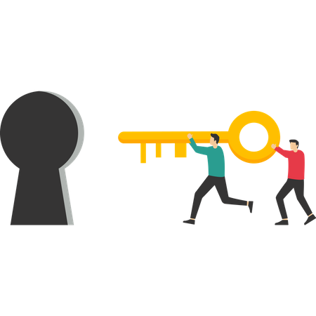 Financial key success  Illustration
