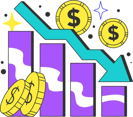 Financial loss chart  Illustration