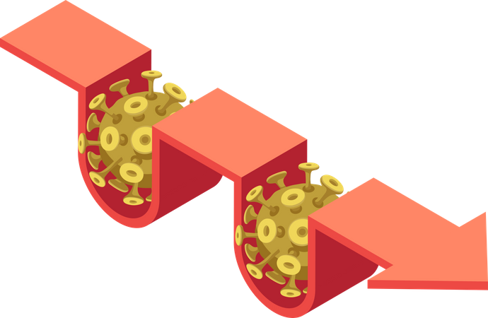 Financial market crash due to coronavirus pandemic  Illustration