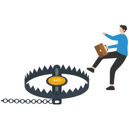 Financial money trap  Illustration