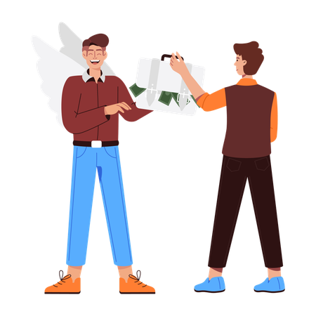 Financial Partners sharing profit of company  Illustration