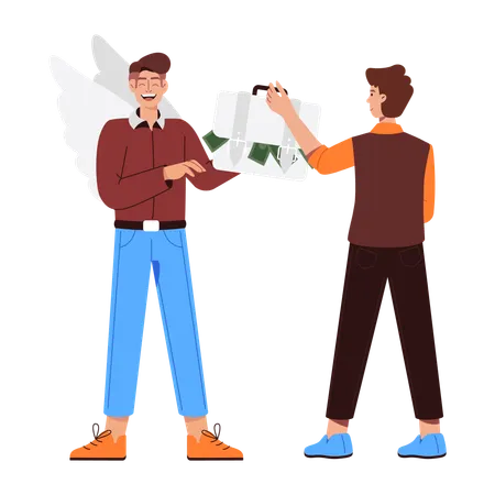 Financial Partners sharing profit of company  Illustration