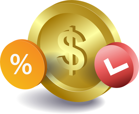 Financial percentage in business  Illustration