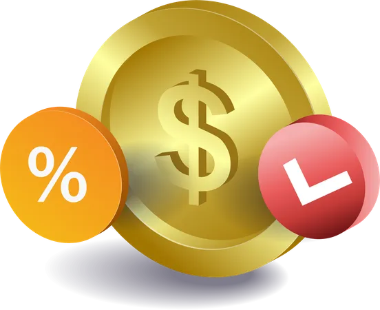 Financial percentage in business  Illustration