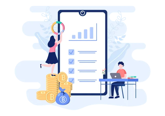 Sales Team With Financial Business Growth Development From People Working And Brainstorming Analytics Of Company Information Vector Illustration Illustration