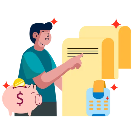 Depicting A Character Approving Financial Documents This Illustration Emphasizes The Importance Of Planning And Approval In Managing Investments And Finances Illustration