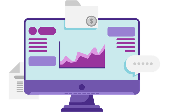 Financial presentation diagram  Illustration