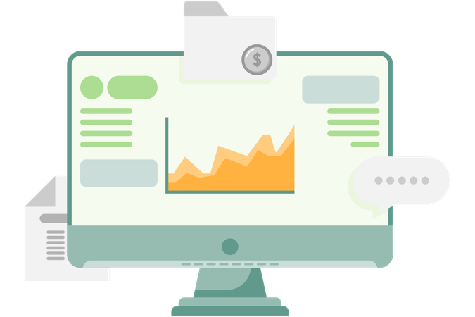 Financial presentation diagram  Illustration