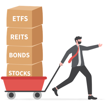 Financial products for diversify portfolio  Illustration