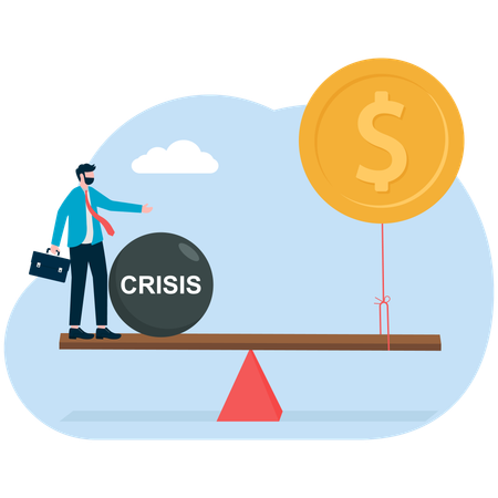 Financial rebalancing to solve the inflation crisis. Issuing a policy to adjust interest rates. Monetary policy for maintain economic stability.  Illustration