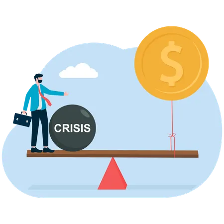 Financial rebalancing to solve the inflation crisis. Issuing a policy to adjust interest rates. Monetary policy for maintain economic stability.  Illustration