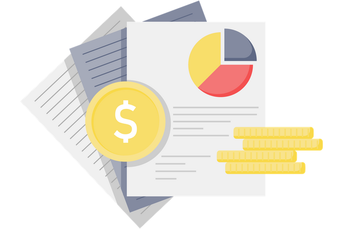 Financial records and company profits  Illustration