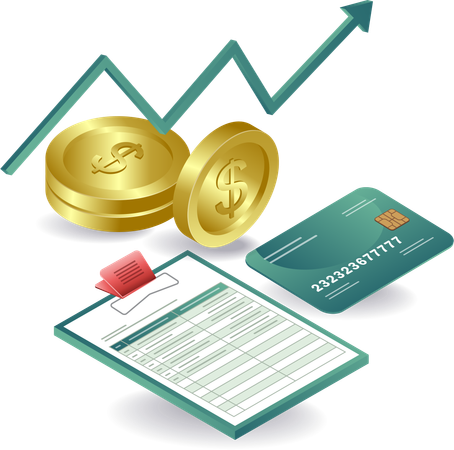 Financial report and growth  Illustration