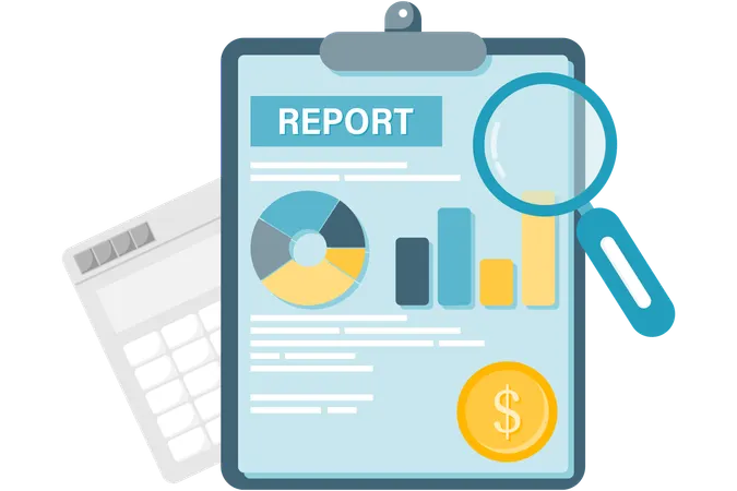 Financial report documents  Illustration