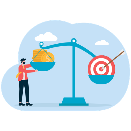 Financial risk assessment balance and investment  Illustration