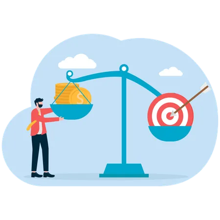 Financial risk assessment balance and investment  Illustration