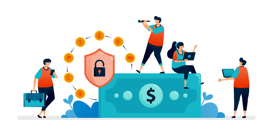 Financial Security System  Illustration