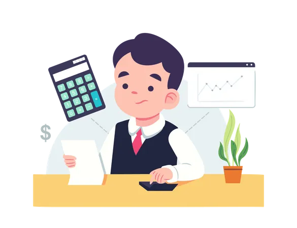 Financial Service Agent  Illustration