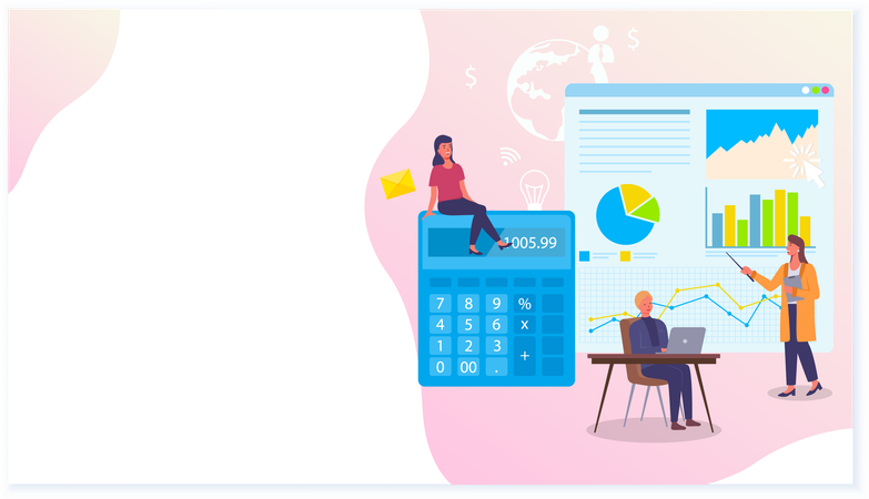 Financial statements analysis landing page  Illustration