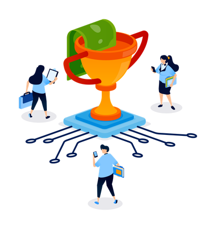 Financial Systems That Generate Rewards in Banking and Investment for Customer Engagement  Illustration