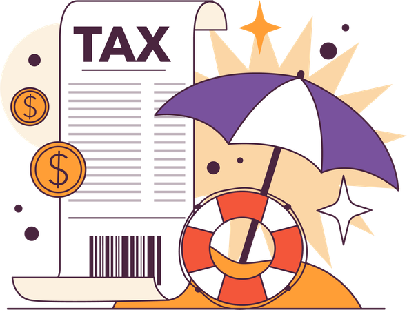 Financial tax receipt  Illustration