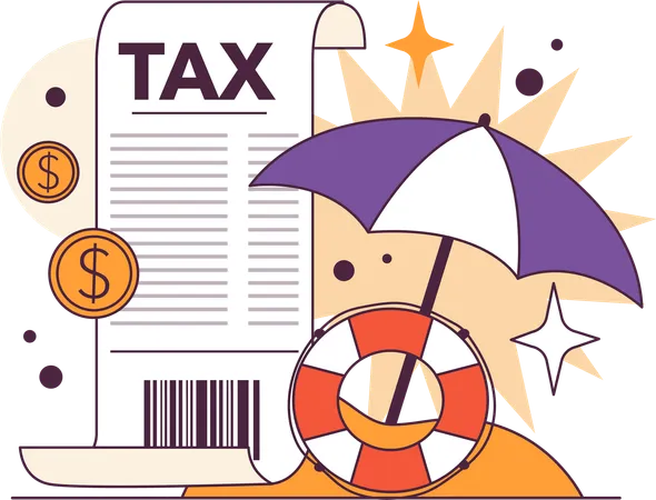 Financial tax receipt  Illustration