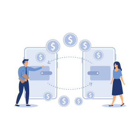 Financial transactions non-cash payment  Illustration