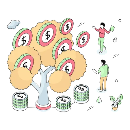 Financial tree  Illustration