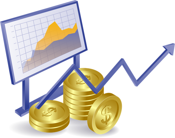 Financialvestment business development analysis board  Illustration