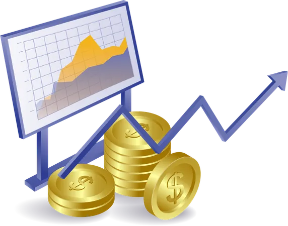 Financialvestment business development analysis board  Illustration