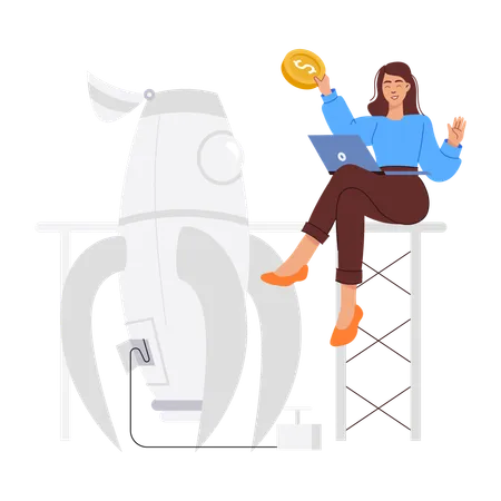 Financiamento de mulheres em startups  Ilustração