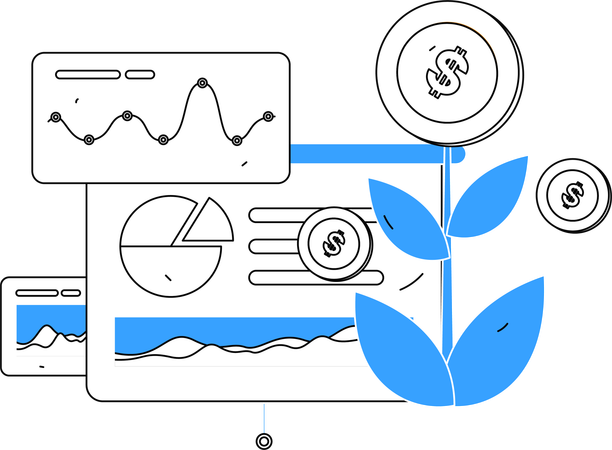 Dashboard für Finanzanalysen  Illustration