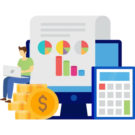 Finanzanalyse nach Mitarbeiter  Illustration