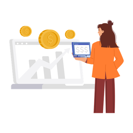 Finanzanalysten arbeiten an Finanzstudien  Illustration