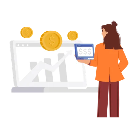 Finanzanalysten arbeiten an Finanzstudien  Illustration