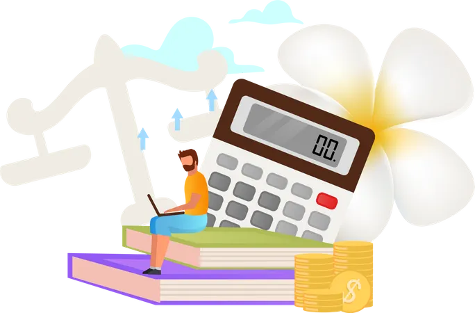 Finanzberater berechnet Steuern  Illustration