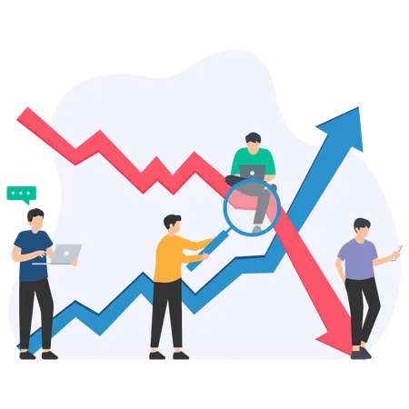 Finanzexperte arbeitet an Finanzdaten  Illustration