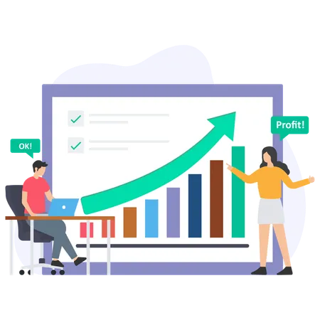 Finanzexperte trifft sich mit Mitarbeiter  Illustration