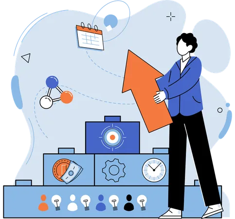 Finanzexperten prognostizieren Markttrends und -entwicklungen präzise  Illustration