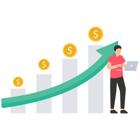 Finanzguru oder -experte, Anlagegewinnwachstum, Finanzberater oder Vermögensverwaltung  Illustration