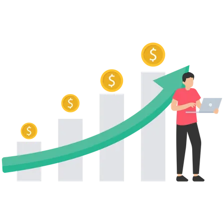 Finanzguru oder -experte, Anlagegewinnwachstum, Finanzberater oder Vermögensverwaltung  Illustration