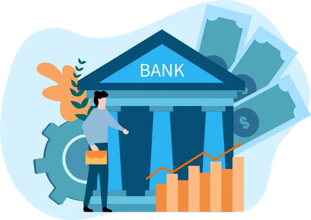 Finanzielles Wachstum bei Banken  Illustration